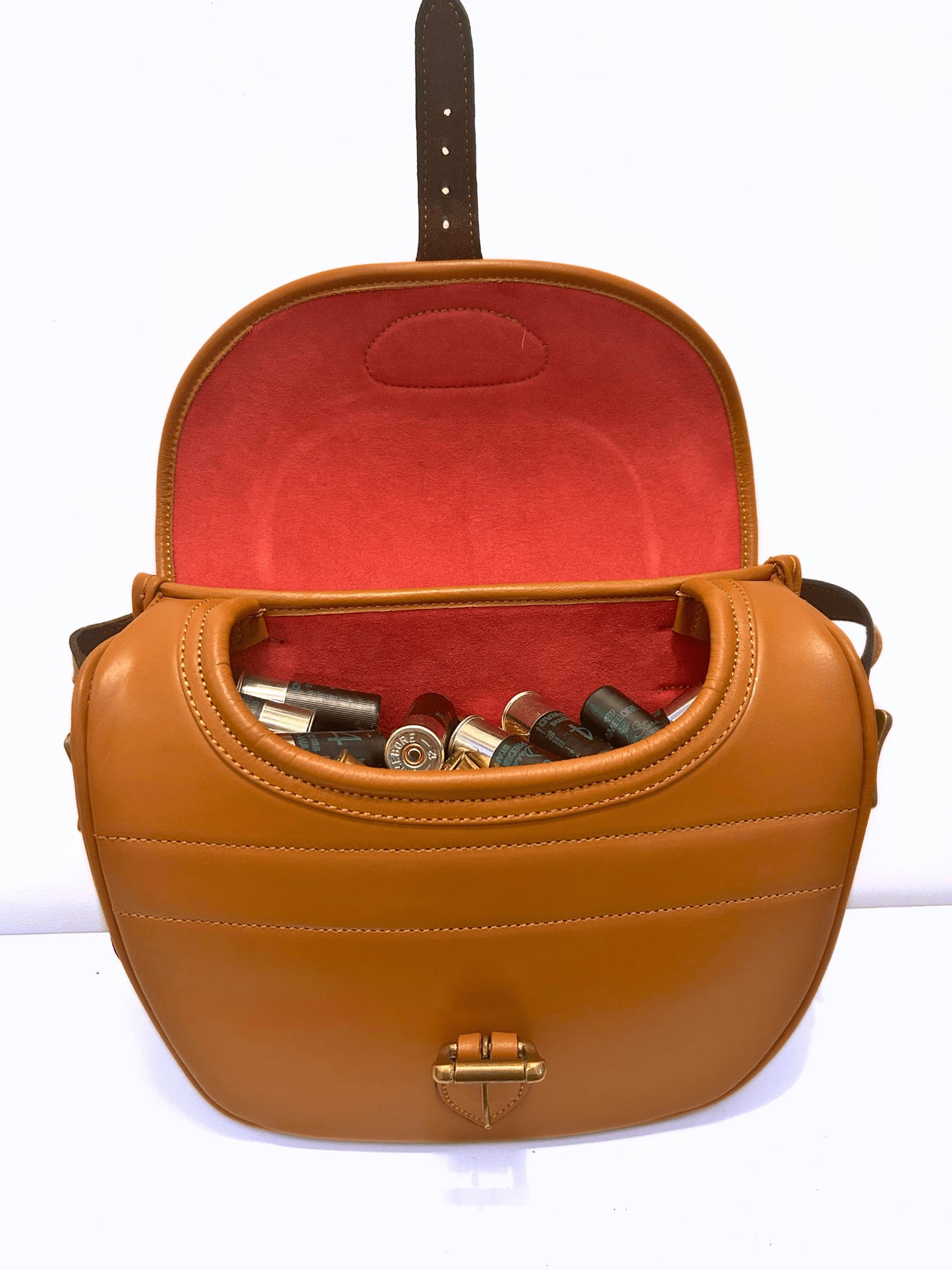 Tan leather cartridge bag - 100 shell capacity