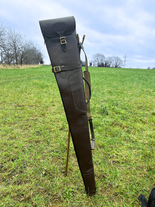 Leather Gun Slip with fold over buckle